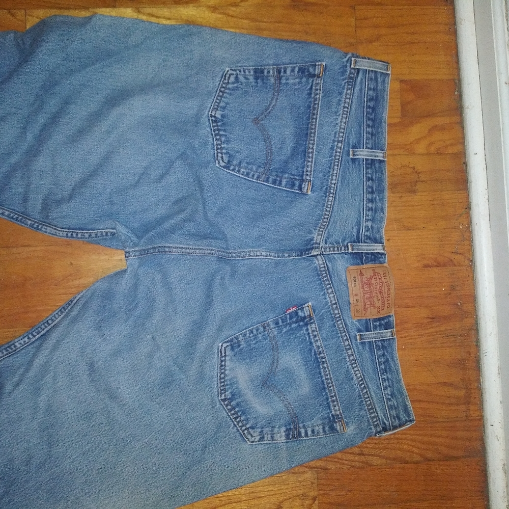 46x32 mens vintage LEVI'S 501 buttonfly BLUE JEANS